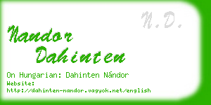 nandor dahinten business card